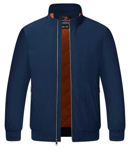 Mens Bomber Jackets Winter Casual Windbreakers Jacket Windproof Lined Warm Baseball Coat Outwear