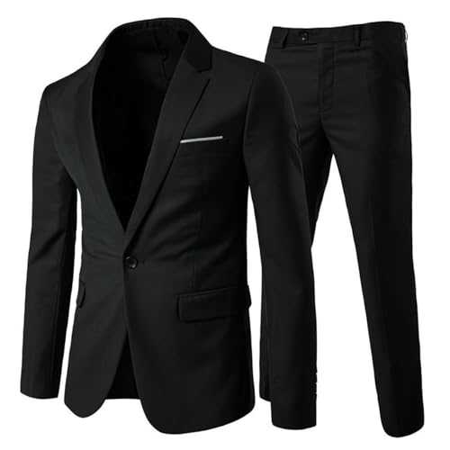 Allthemen Mens Suits 2 Piece Slim Fit Wedding Dress Suit One Button Business Suit Blazer Jackets Trousers