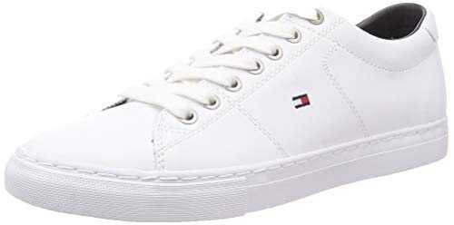 Leather Trainers Men - Essential and All-Round Shoes for Men with Cupsoles - Lace-Up Casual Walking Trainers for Men - Classic Style White Shoes