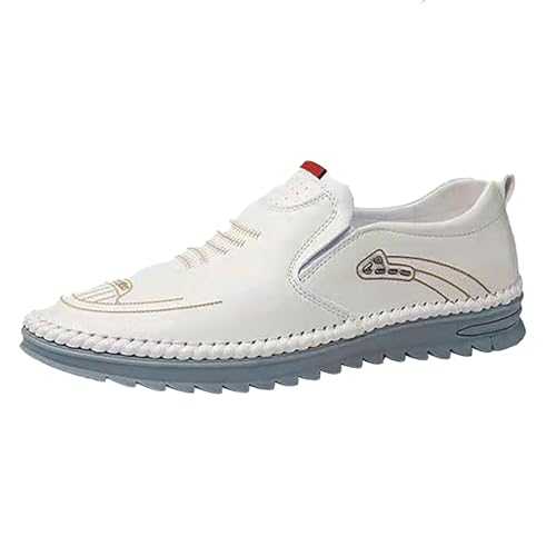 Leather Shoes Men's Comfortable Loafers Men's Leather Black Elegant Suit Shoes Business Oxford Shoes Leisure Flat Shoes Lightweight Boat Shoes Slip On Slip-On Shoes Pointed Work Shoes