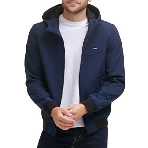 Men's Hooded Water Resistant Softshell Bomber Jacket