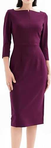 Marycrafts Women's Work Office Business Square Neck Sheath Midi Dress