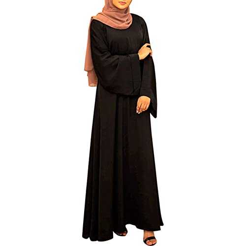 OLEMEK Abayas for Women Muslim Dress Long Sleeve Arabian Islamic Dubai Robe Modern Middle East Prayer Belted Eid Long Dress