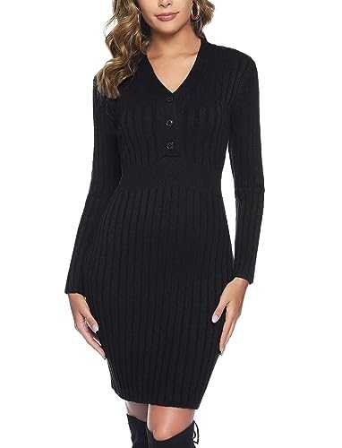 Gyabnw Jumper Dress Women Winter Knitted Dresses Casual Dress