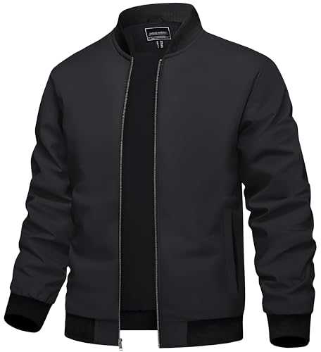 TACVASEN Men's Bomber Jackets Summer Light Thin Smart Casual Jacket Outdoor Sports Windbreaker Coat