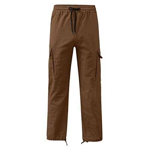 TOPJIAO Men's Cargo Work Combat Trousers Mens Workwear Knee Pads for Work Trousers Mens Stretch Work Trousers Chefs Trousers Men's Combat Trousers Light Cargo Trousers Men Summer