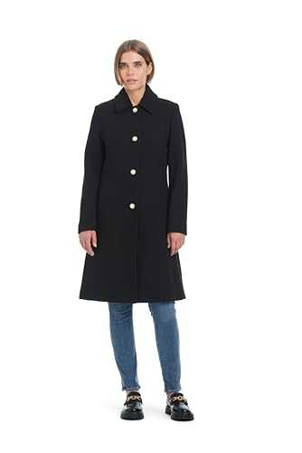 Kate Spade New York Women's Single Breasted Soft Wool Blend Mid-Length Walker Coat