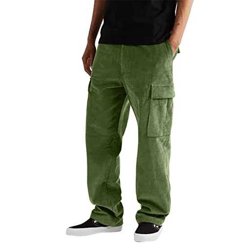 Rrongwn Jogging Bottoms, Men's Cargo Trousers, Long Chino Trousers, Sports Trousers with 2 Pockets, Outdoor Trousers for Men, Joggers, Fabric Trousers, Men's Long Tracksuit Bottoms