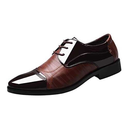Mens Dress Formal Shoes Fashion Leather Shoes Large Size Casual Low Heel Flat Solid British Oxford Shoes Work Loafers Shoes