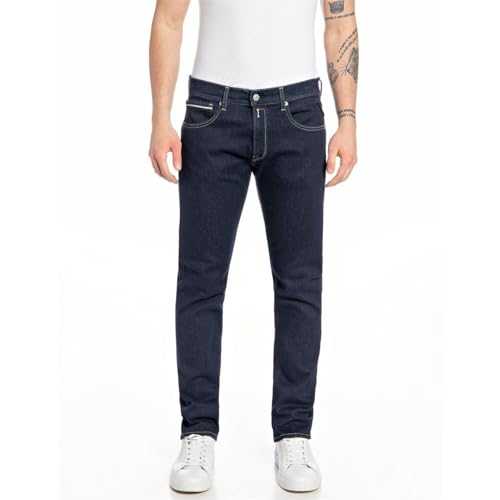 Replay Men's Anbass Slim-Fit Hyperflex Color X-Lite Jeans with Stretch