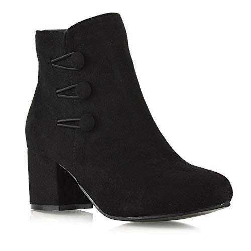 Womens Low Mid Block Heel Ankle Boots Ladies Zip Button Tie Smart Work Office