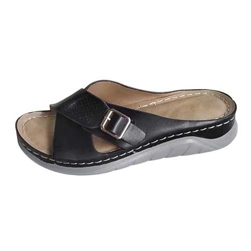 WILLBEST Women Sandal Mid Wedge Heel Diamante Knotted Strappy Shoes Lightweight Flatform Thong Dress Sandals Bridesmaid Evening Party Occasion Slipper Sandal