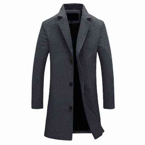 Mens Winter Coat Sale Clearance Trench Coat for Men Mid Length Thick Wool Overcoat Regular Fit Military Peacoat Business Casual Duffle Coats Mens Overcoat for Autumn and Winter