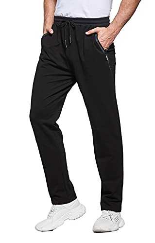 HCSS Mens Joggers Tracksuit Bottoms Men for Running Sports Lounge with Zip Pockets Elasticated Waist