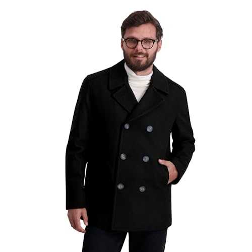 Nautica Men's Peacoat Wool Blend Double Breasted Winter Coat