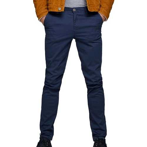 JACK & JONES Mens Slim Stretch Chino Trousers Cotton