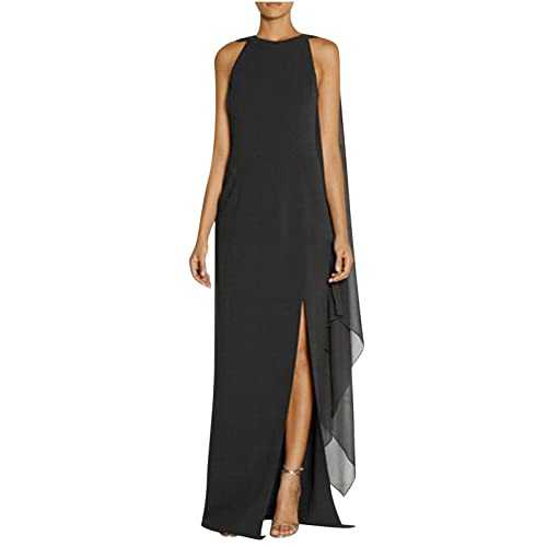 Evening Dresses for Women Elegant Hem Split Maxi Dress Backless Party Prom Dress Wedding Guest Outfit Plus Size Ball Side Slit Dresses Sale Clearance
