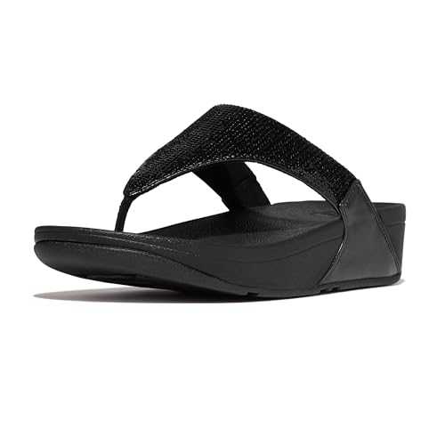 Womens Lulu Sequin Synthetic Leather All Black Sandals 6 UK