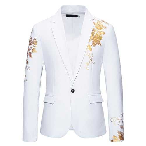 BINGFENG Men's Blazer Paisley Print Stylish Suit Coat Slim Fit One Button Formal Casual Business Tuxedo Wedding Jackets