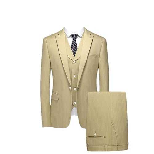 Men's Retro Plaid Suit – Jacket Vest Pants Spring 3-Piece Set Groom Wedding Two Button Dress Set