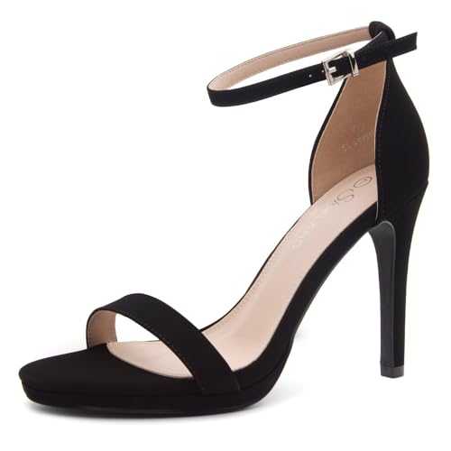 Shoe Land SL-Lovering Women's Open Toe Ankle Strap Stiletto Heel Dress Sandals Wedding Party Shoes