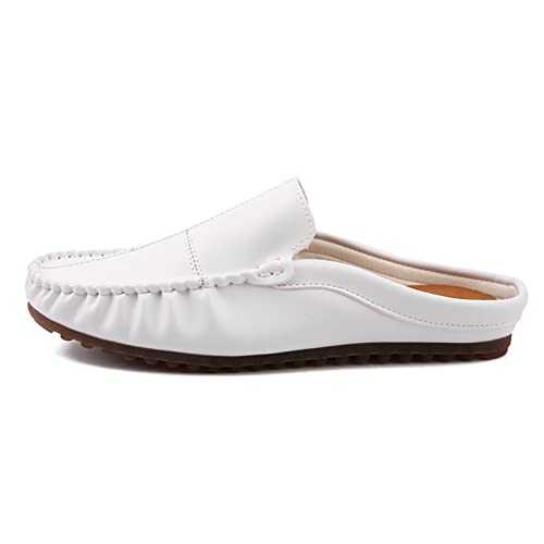 New Mens Loafers Stitching Details Backless Moccasins Shoes Vegan Leather Flat Heel Slip Resistant Flexible Outdoor Party Slip-ons