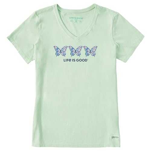 Life Is Good Women's Crusher Tee Shirt, Short Sleeve Cotton Graphic T-Shirts, Tie Dye Butterfly Crusher T-Shirt Short Sleeve Cotton Graphic T-Shirts Tie Dye Butterfly