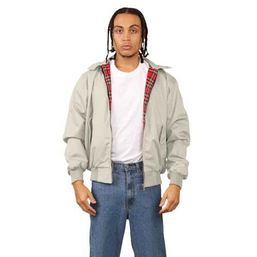 Hamishkane® Zip Up Classis Retro Scooter 1970’s Vintage Jacket for Men, Winter Coat Casual Jackets for Men UK, Men's Harrington Jackets, Winter Bomber Jackets for Men UK