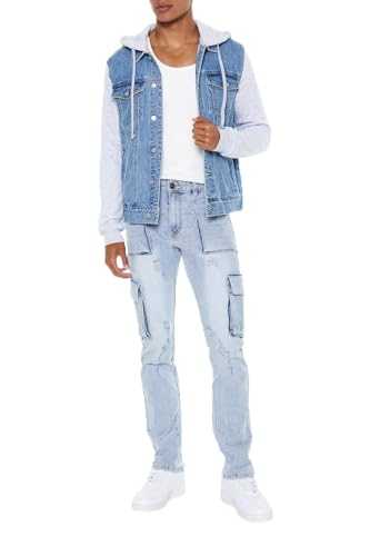 Forever 21 Men's Removable Cargo Pocket Jeans Casual Pants