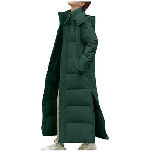 AEGJEGVD Jackets for Women UK Clearance Ladies Winter Quilted Down Jacket Maxi Puffer Long Coats Long Sleeve Lightweight Waterproof Jackets Padded Parkas Hooded Coat Outdoor Hiking Warm Outwear S-3XL