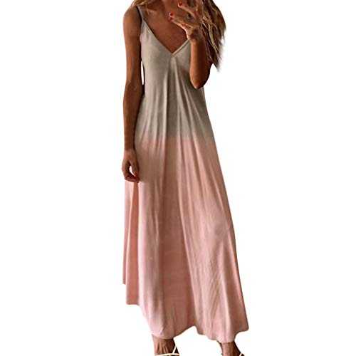 WLHBF Summer Slip Boho Dress Long Long Camisole Casual V Neck Tank Print Sleeveless All Dress