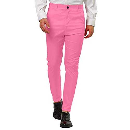 Men's Suit Trousers Lots of Colors Lounge Pants Slim Leg Pant Smart Wedding Dressy Casual Business Pants Plain Wrinkle-Resistant Workwear Skinny Flat Front Dress Pants Funky Trendy Clothes XXXL