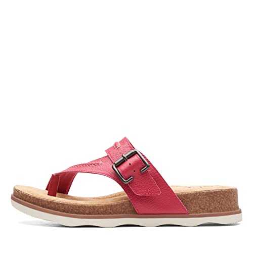 Men's Brynn Madi Flat Sandal, Fuchsia Leather, 9 UK