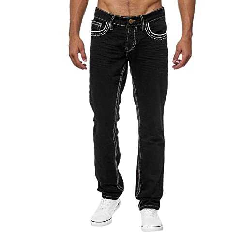 BiCophy Jeans for Men Big and Tall Relaxed Fit Straight Leg Skinny Jeans Stretch Casual Flat Front Classic Tapered Leg Moto Biker Jeans Distressed Denim Jean Pants Mens Trousers Fall