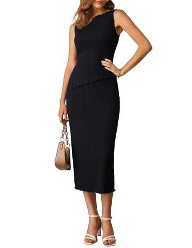GRACE KARIN Women Summer Dresses Sleeveless Wrap Dress Elegant Casual Maxi Dress Crew Neck Two Piece Outfit Office Dresses