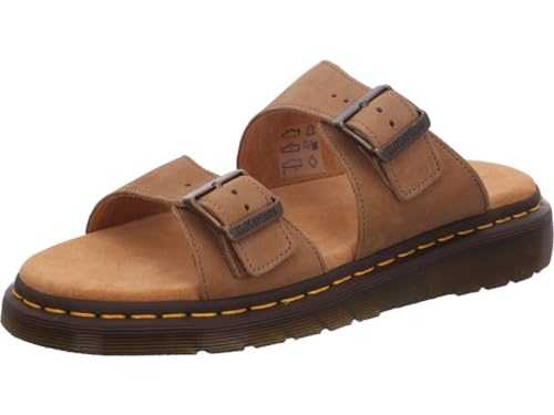 Dr Martens Unisex Josef Tumbled Nubuck Buckle Slide Sandal
