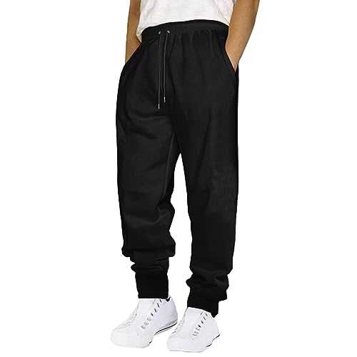 NQyIOS Men's Causal Pants Terry Fabric Casual Joggers Tracksuit Bottoms Men with Loose fit Gym Running Workout Breathable Pants S-XXL Casual Fleece Jogger Sweatpants Mens Chino Trousers