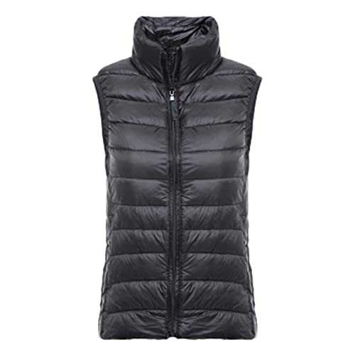 Cocila Long Puff Vest for Women Unisex Casual Solid Vest Zipper Pocket Loose Sleeveless Jacket Hooded Coat Medium Long Ladies Puffer Jacket Size 20 Vest Women Uk Winter Long