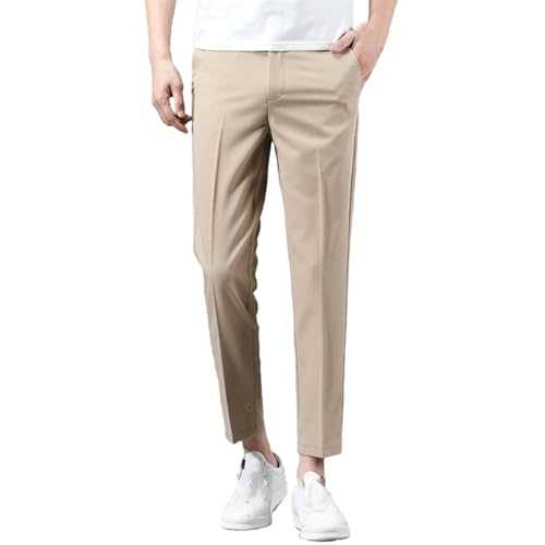 Spring Business Suit Pants Men Thin Formal Slim Fit Classic Office Ankle Length Straight Casual Trousers Clothing
