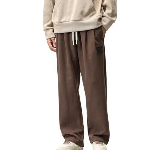 Mens Chinos Stretch Jogging Sweat Pant Winter Warm Casual Sports Jogger Pant Open Hem Warm Tracksuit Bottoms Trouser Men's Training Trouser Outdoor Sweatpant Athletic Joggers Sweatpant with Pockets