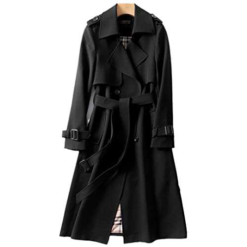 Spring Women's Trench Coat Street Casual Long Loose Double Breasted Trench Jacket