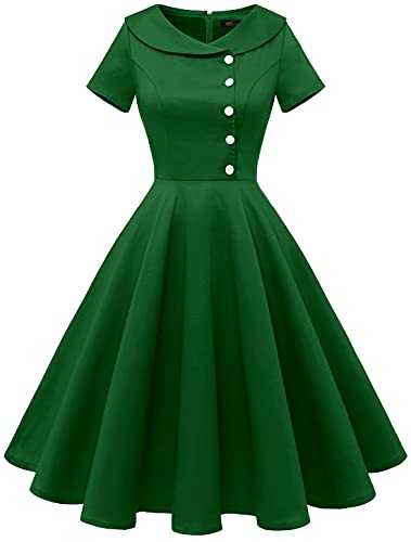 Wedtrend Women's 1950s Vintage Retro Rockabilly Dress Short Sleeve Cocktail Dress Swing Dress