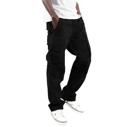 Sizoer Mens Cargo Trousers Casual Jogging Bottoms with Multi Pockets Solid Color Jogger Bottoms Drawstring Mens Pants Sports Sweatpants Slim Fit Spring/Summer/Autumn/Winter Active Pants Men