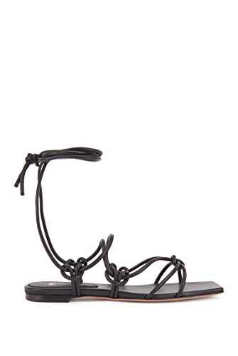 BOSS Women's Lily Flat Sandal-N, Black 1, 6 UK