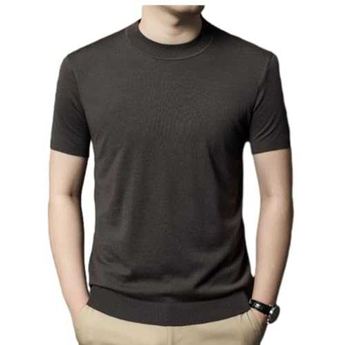 BERCIELY Men's Knitwear Youth Classic Retro Knitted Tops Regular Fit Casual Fashion T-Shirt Thin Soft Breathable Short Sleeves
