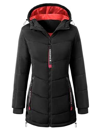 CMTOP Women's Coats Winter Jackets for Women Warm Lightweight Coats for Women Thermal Zipper Ladies Coats Water Repellent Hooded Windproof Womens Coats with Pockets for Leisure Outdoors