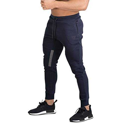 BROKIG Mens Vertex Gym Trousers, Slim Fit Tracksuit Jogging Bottoms Running Joggers Sports Sweat Pants