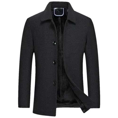 keusyoi Winter Woolen Coat Men Windbreaker Long Thick Wool Jackets Man Stand Collar Single Breasted Trench Coats