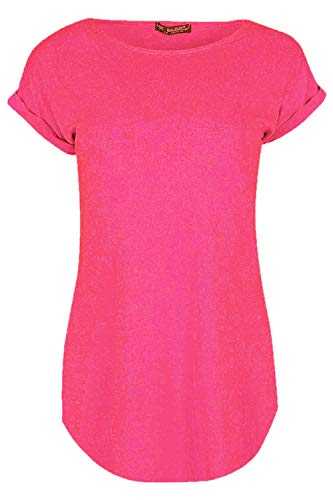 Fashion Star Women Ladies Cap Sleeve Plain Round Neck Basic Tee T-Shirt Top