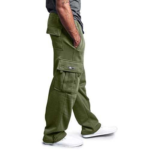 Men's Rope Loosening Waist Solid Color Pocket Trousers Loose Sports Trousers Boy Cotton Trousers Mens for Work Mens Elasticated Trousers Cargo Combat Work Pants